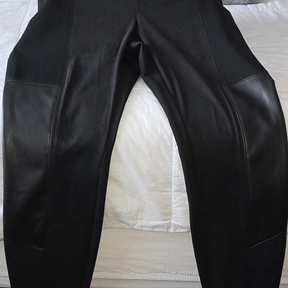 Macy's Black Leggings with Seam Details